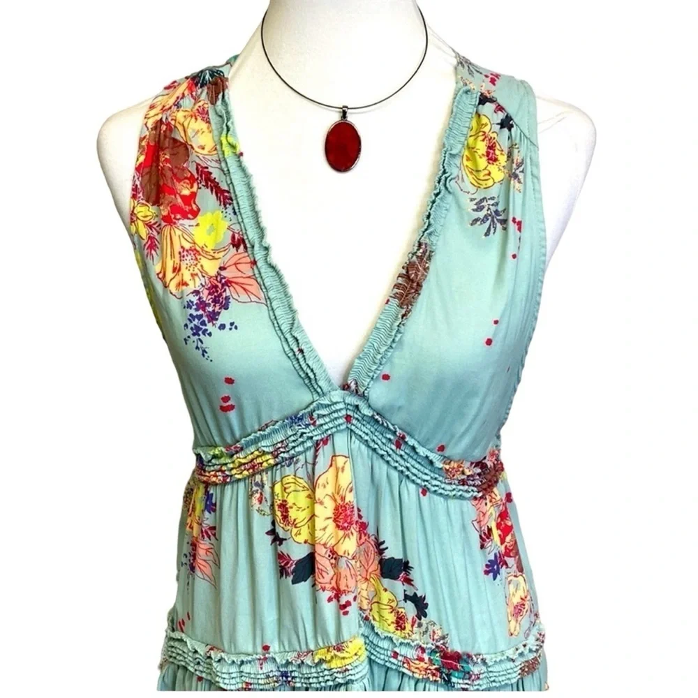 Free People Boho Ruffled Hem Blouse